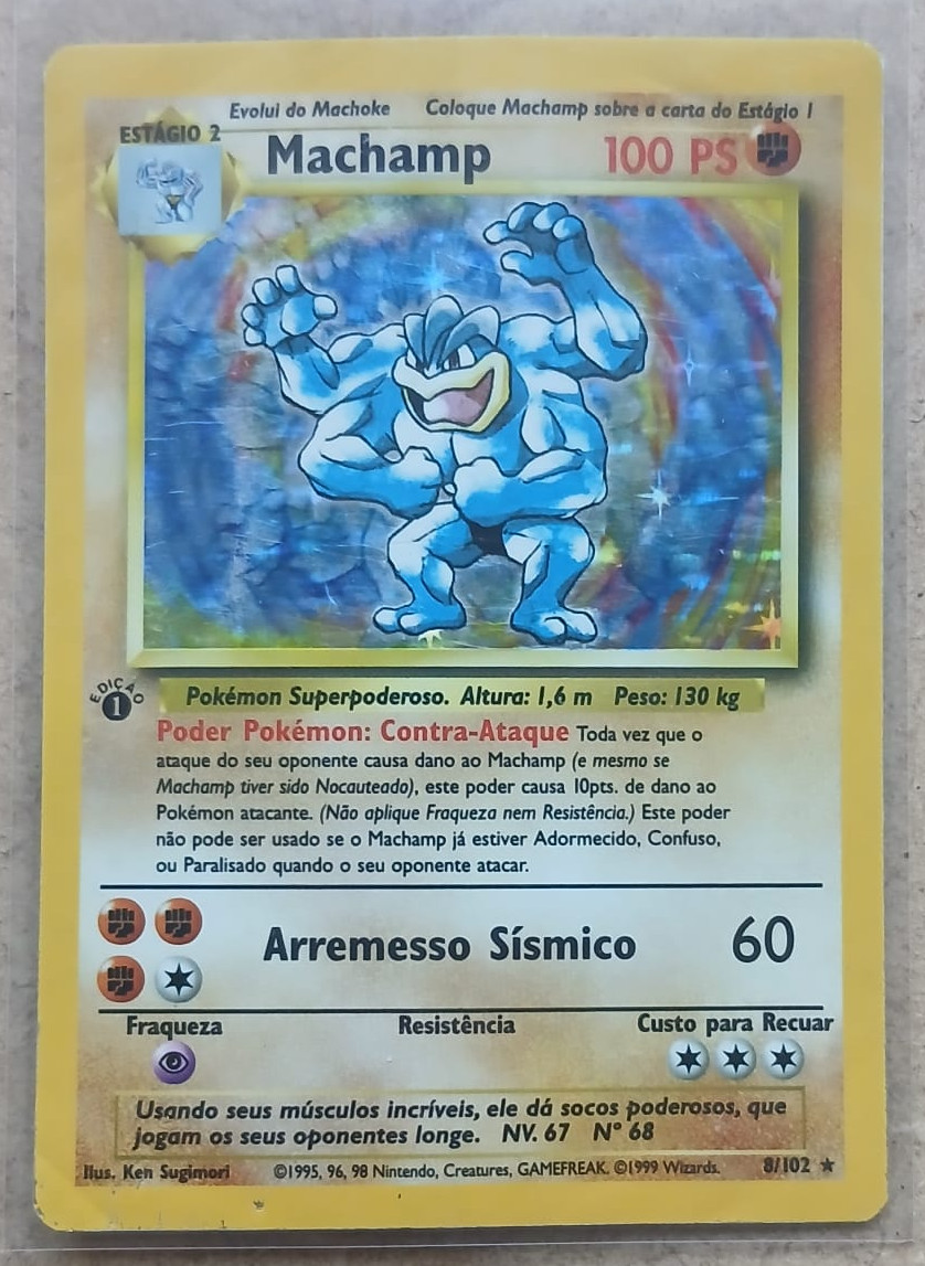 [HP] [PT] POKÉMON Machamp #8 Base Set 1st Edition