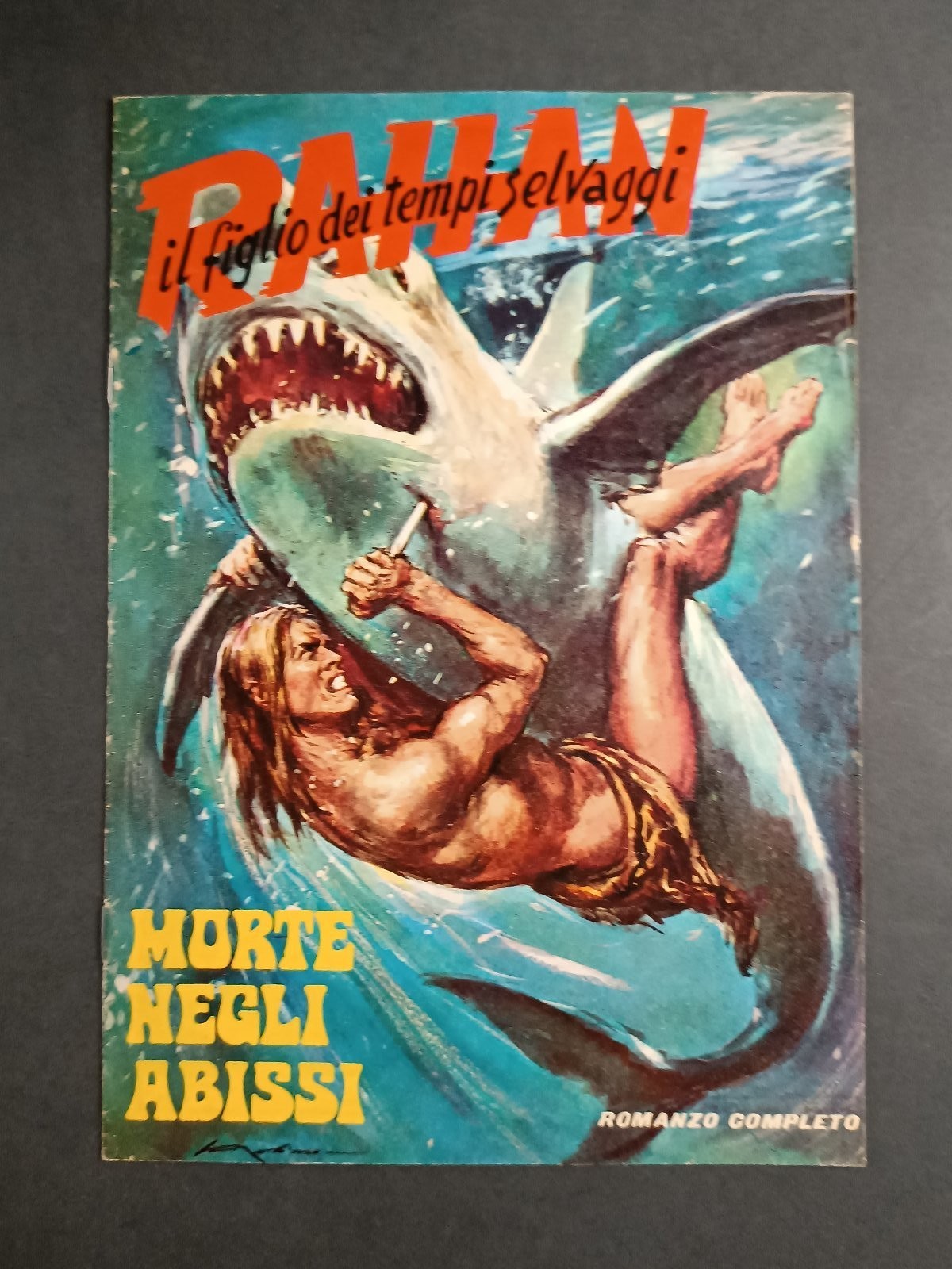 Fumetto Rahan Il Figlio dei tempi Selvaggi Morte Abissi - Il Monello n 20 1971