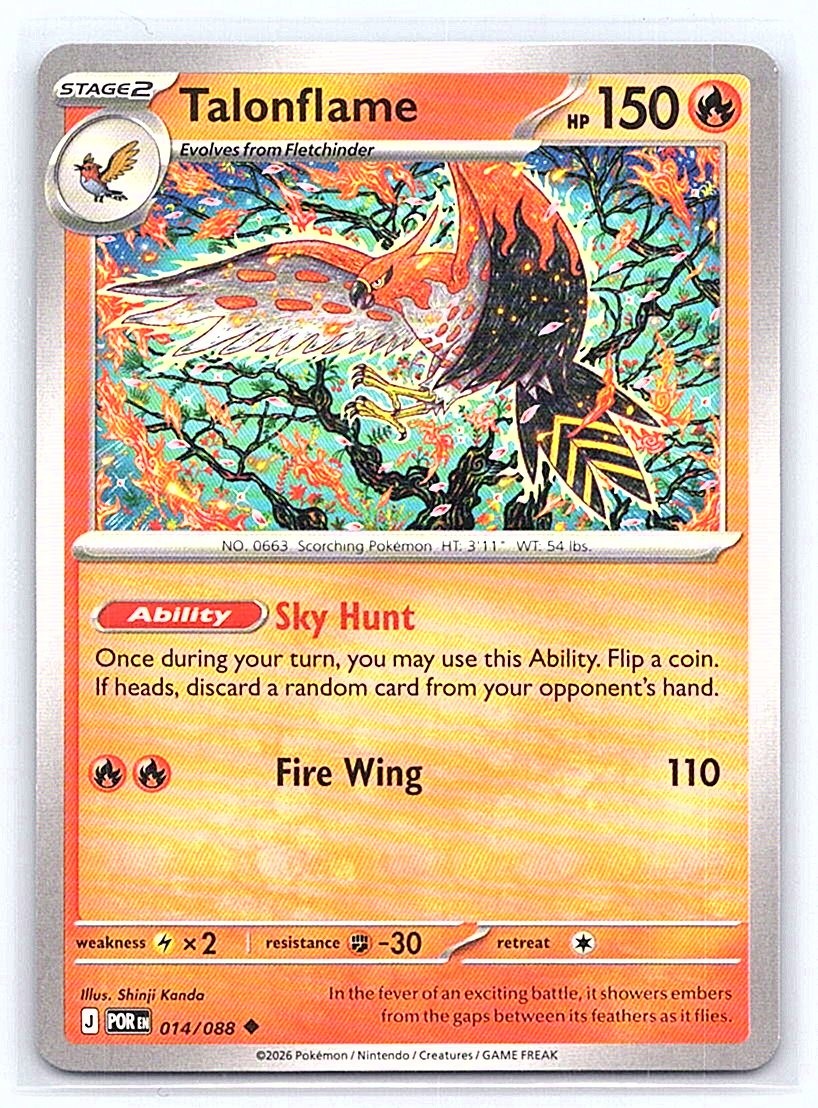 CARTA POKEMON TCG TALONFLAME 014/088 ORDINE PERFETTO