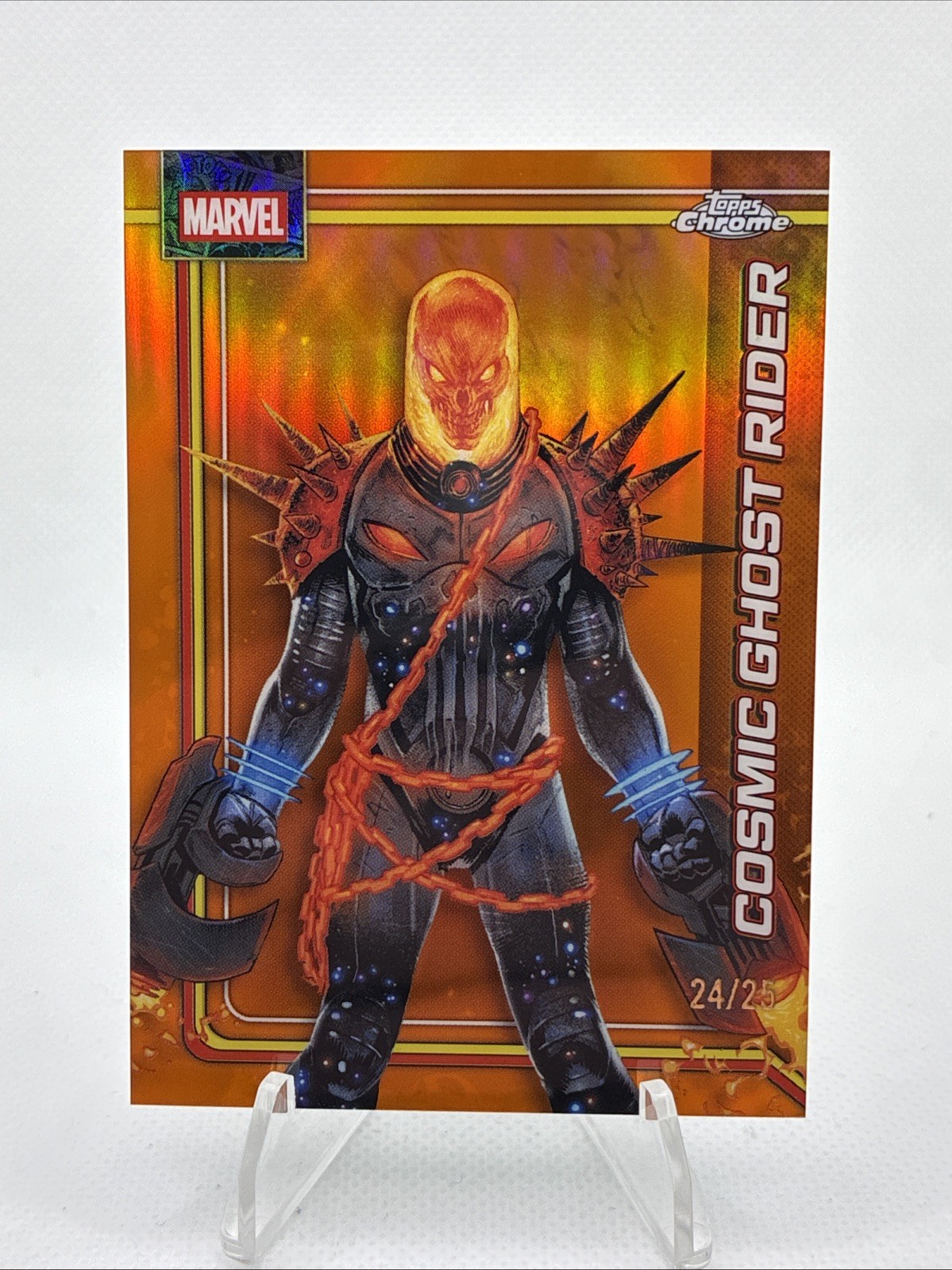 2026 Topps Chrome Marvel Cosmic Ghost Rider Orange Refractor /25 MCU #108