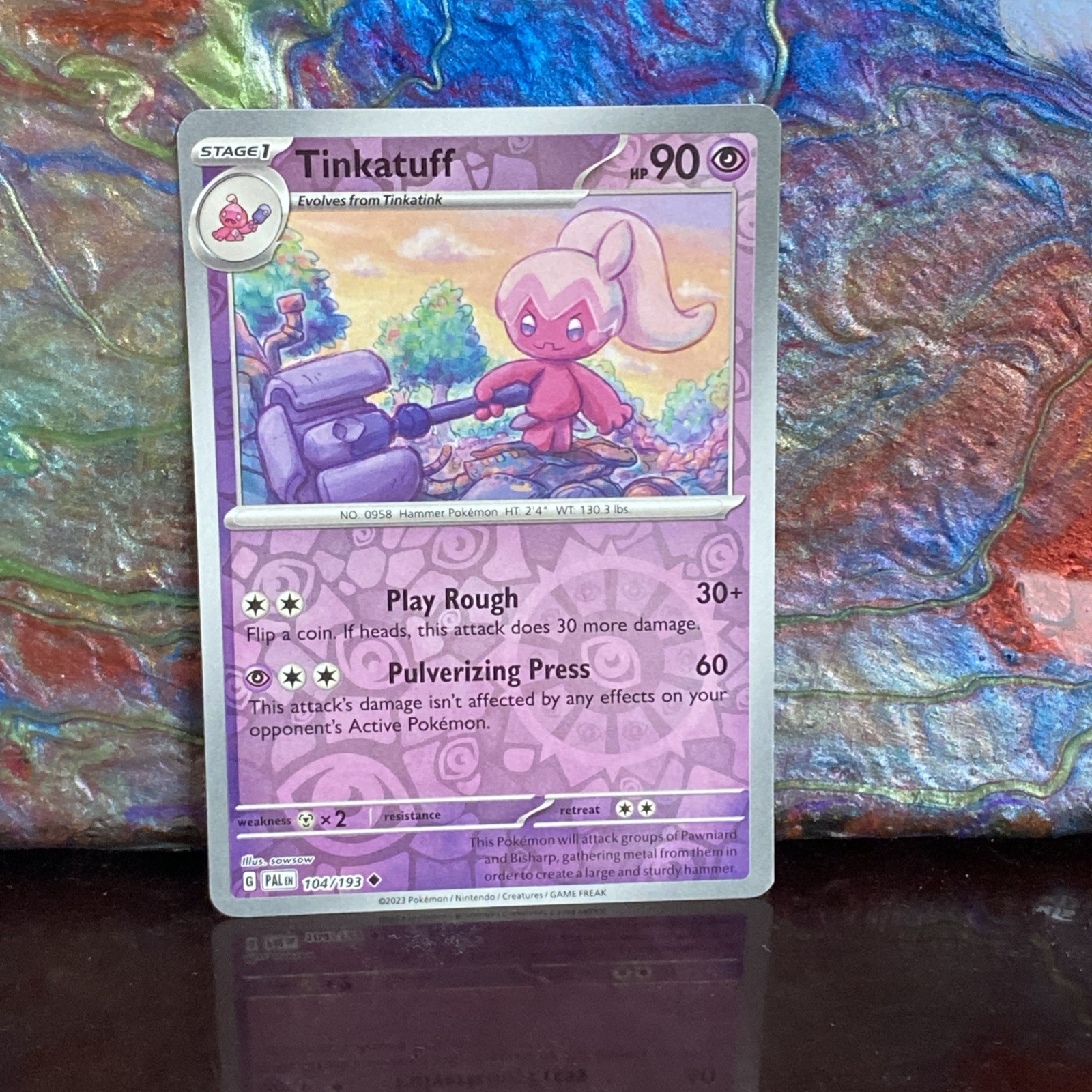 Pokemon Tinkatuff 104/193 Reverse Holo SV02: Paldea Evolved NM carta tcg