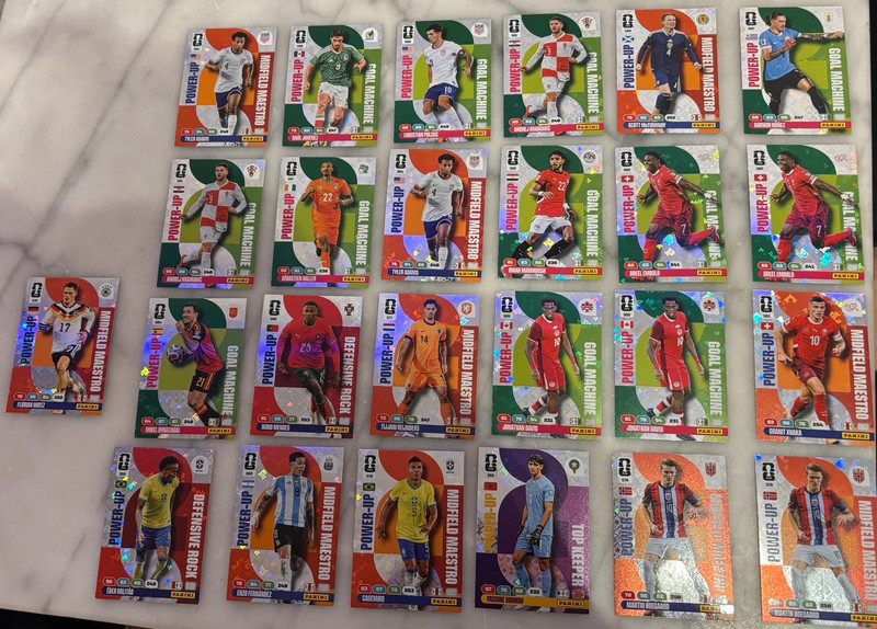 Lot 24 cartes Power-Up Panini Adrenalyn XL 2026 - Wirtz / Ødegaard