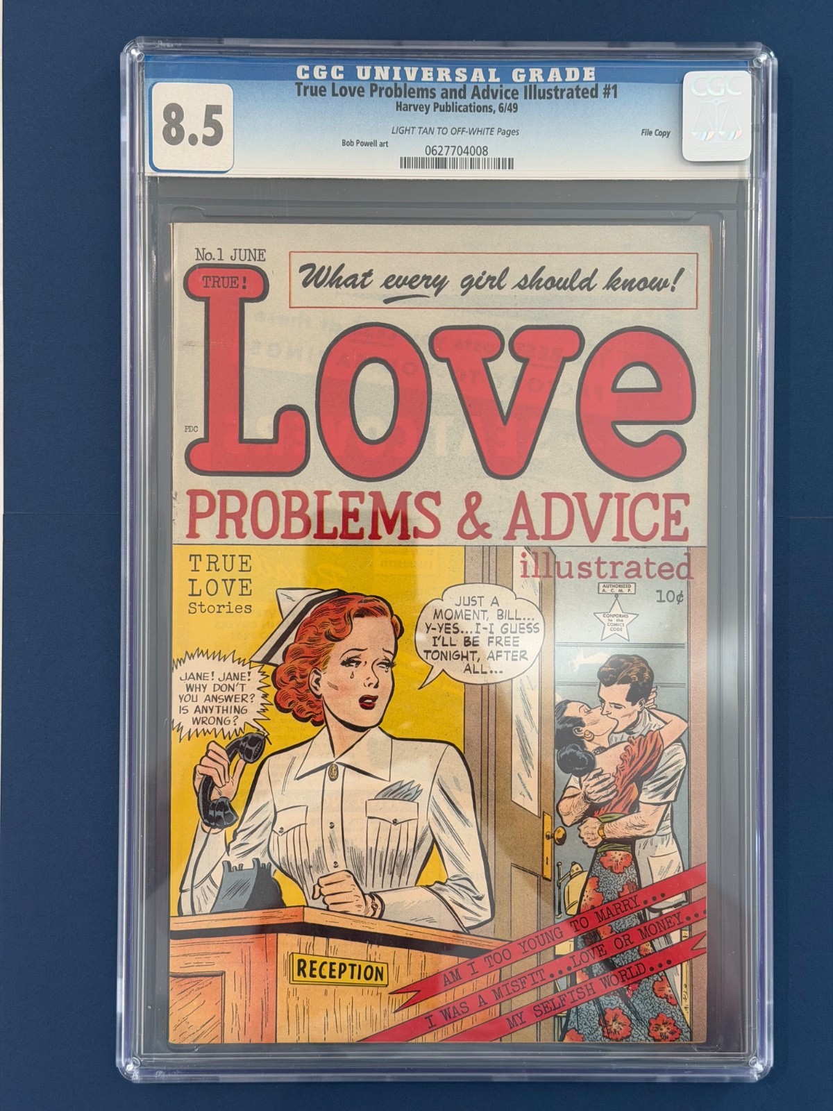 True Love Problems & Advice #1 Harvey Pubblicazioni 1949 CGC 8.5 VF+