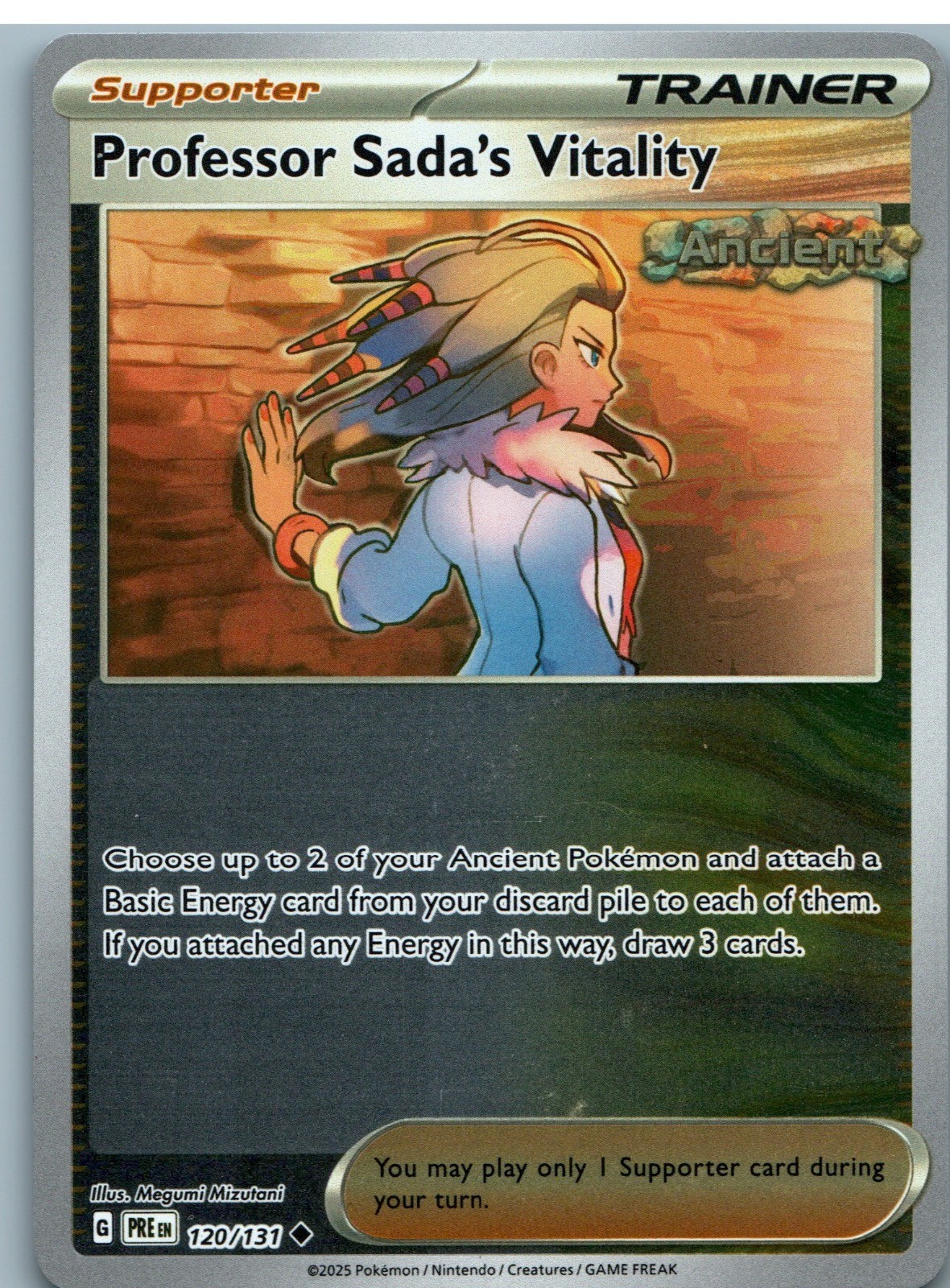 Professor Sada's Vitality 120/131 Evoluzioni Prismatiche Pokemon Reverse Holo LP