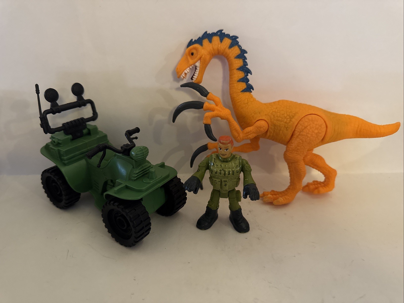Chap Mei Light Up Orange Dinosaur Therizinosaurus Big Claw + ATV + Figure