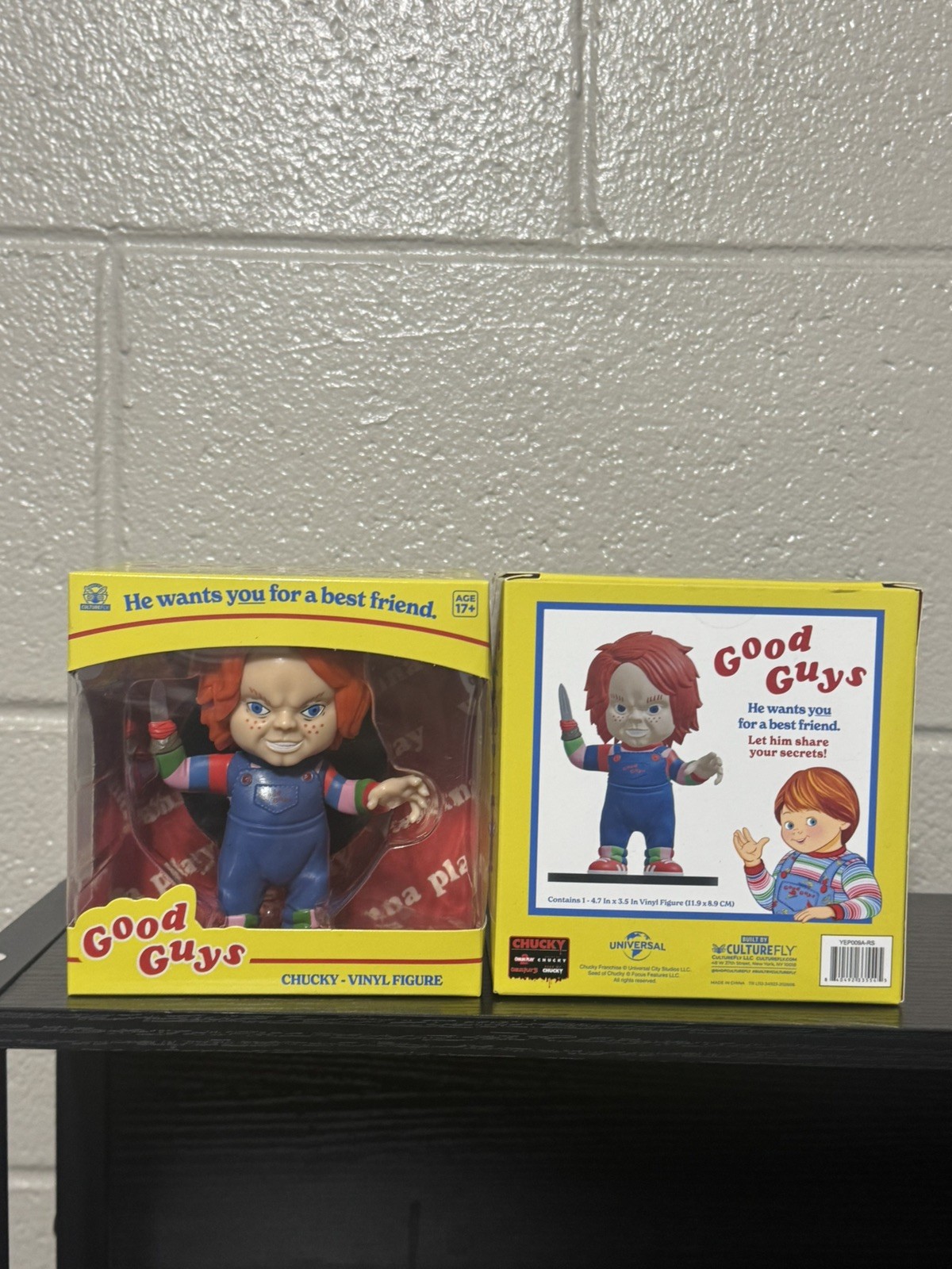 Chucky Good Guys Figura in Vinile CultureFly Gioco per Bambini Horror Nuovo