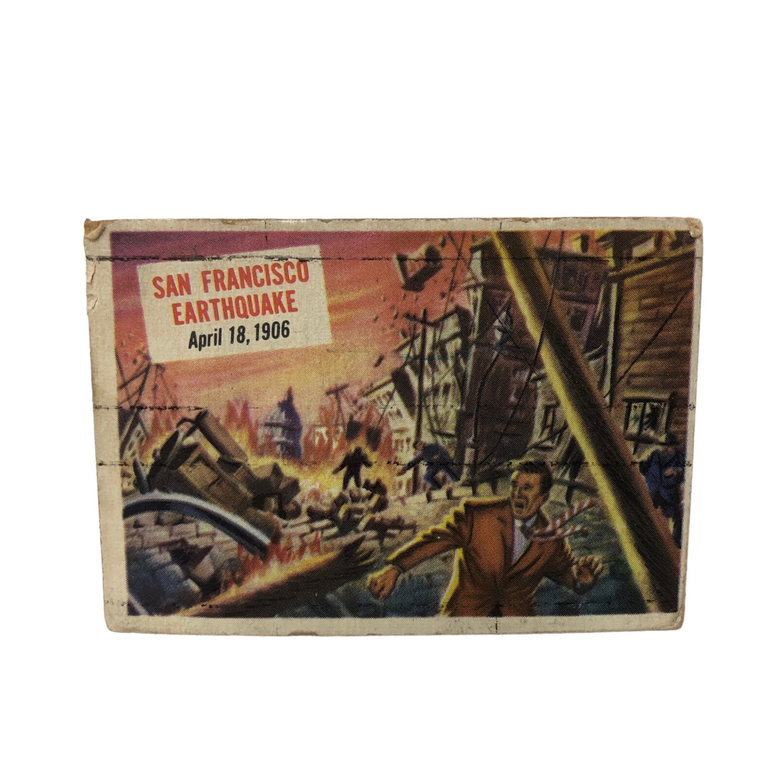 Vintage 1954 Topps Scoops #1 San Francisco Earthquake Rocks