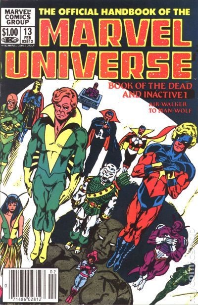 Manuale Ufficiale dell'Universo Marvel #13 VF 1984 Immagine Stock