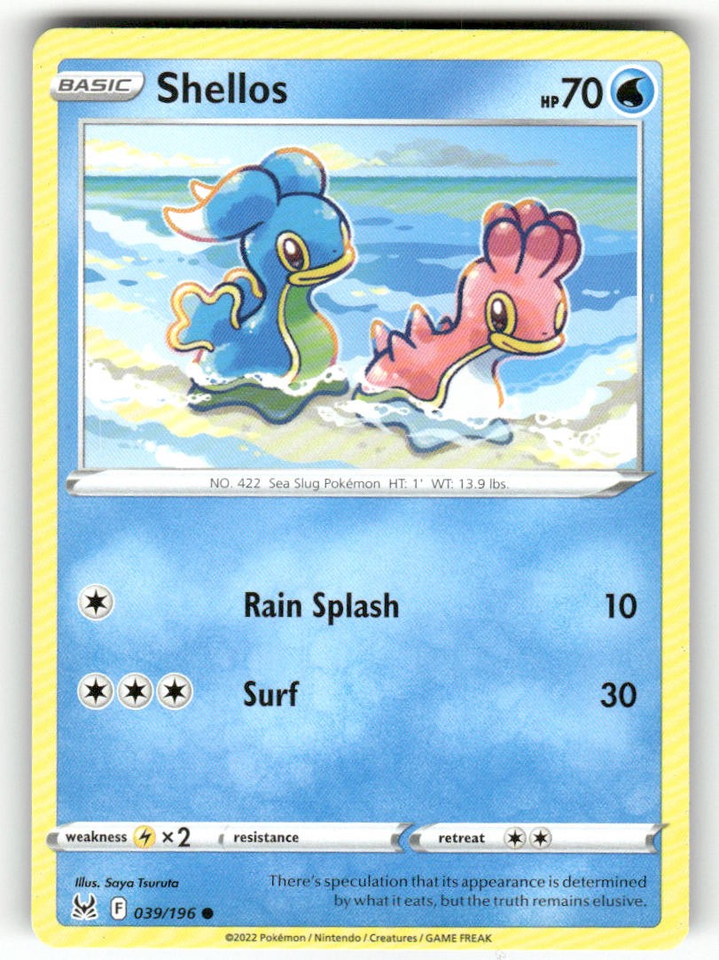 Pokemon Shellos 039/196 comune origine perduta leggermente giocato
