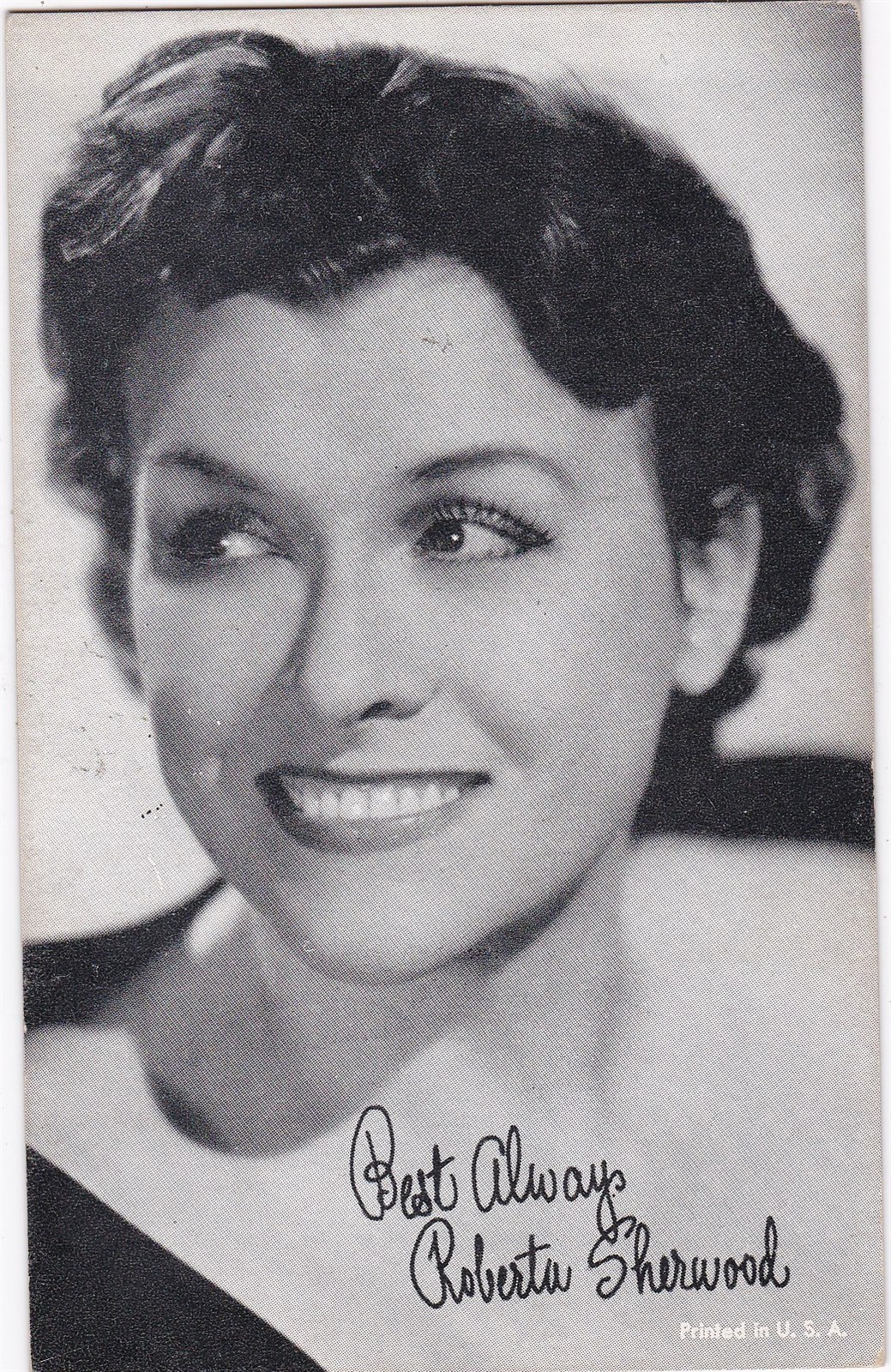 EXHIBIT CO. ARCADE VOCALISTS CARD ANNI 50 ROBERTA SHERWOOD!! RARA, CARTA POPOLARE!!