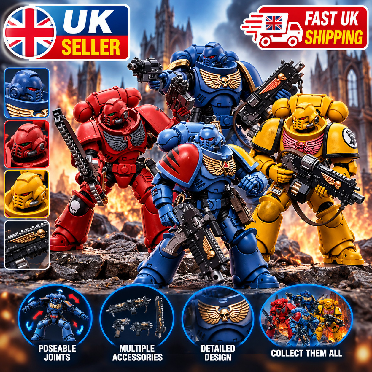 JOYTOY Warhammer 40K Primaris Intercessor 1:18 Scale Collectible Action Figure 