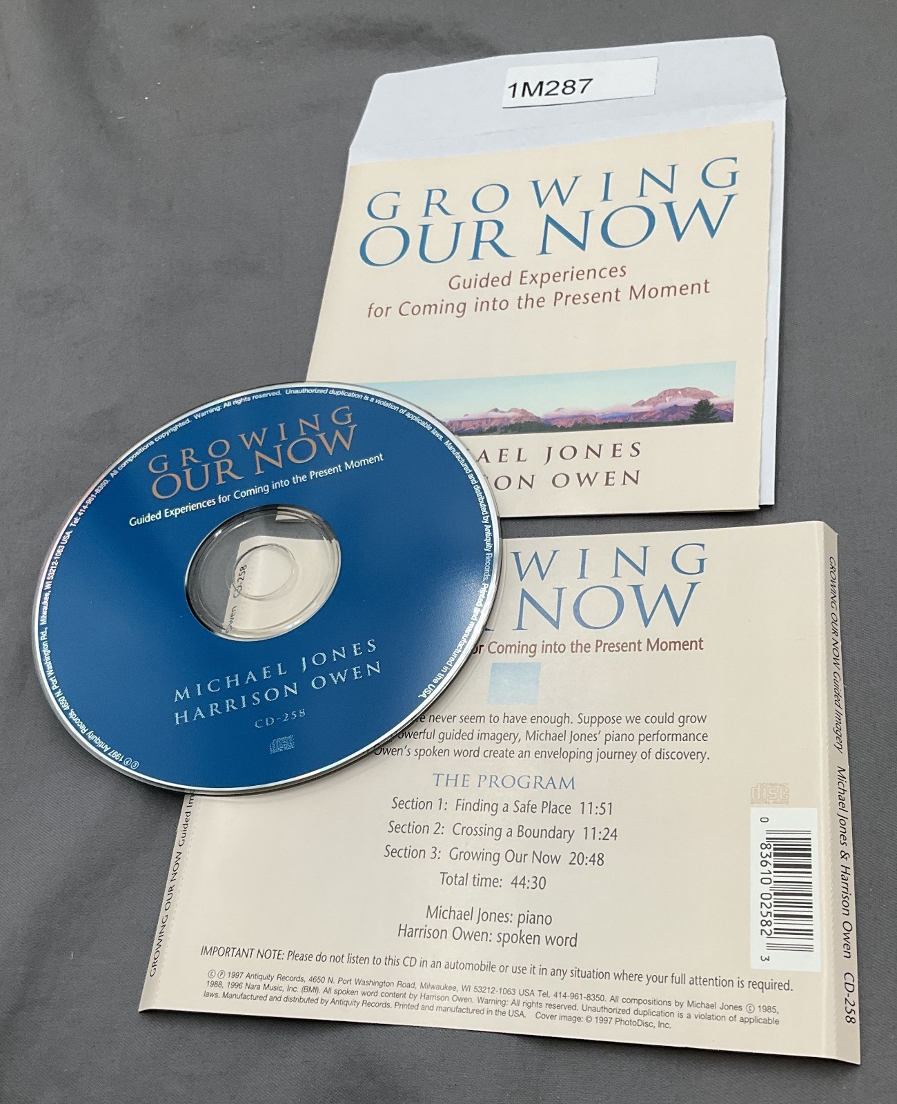Growing Our Now by Michael Jones & Harrison Owen (CD, 1997) No Case #1M287