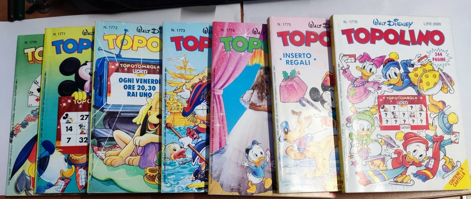 Lotto 7 fumetti Topolino dal Numero 1770 al Numero 1776