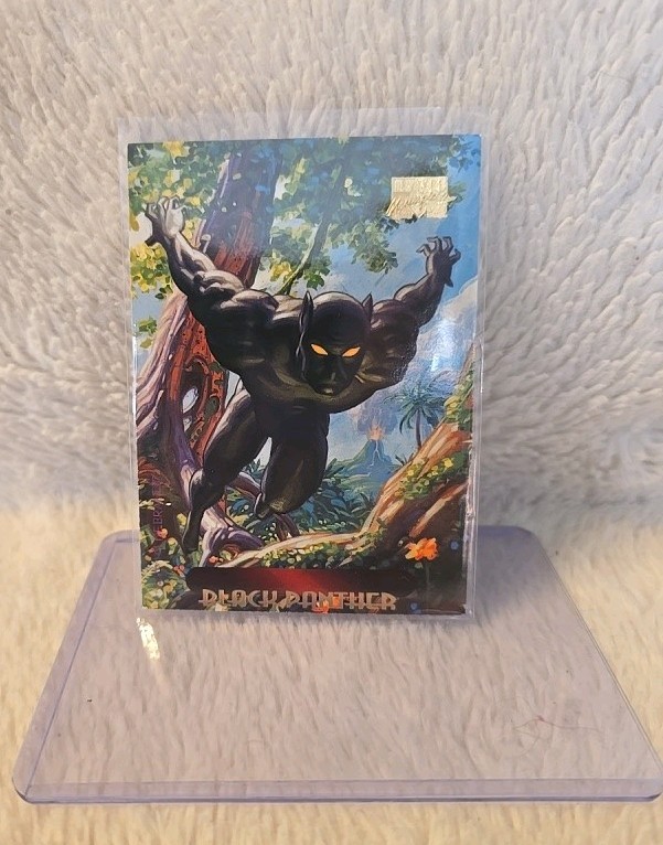 1994 Marvel Masterpieces #8 Black Panther Gold Foil Firma; include ERRORE