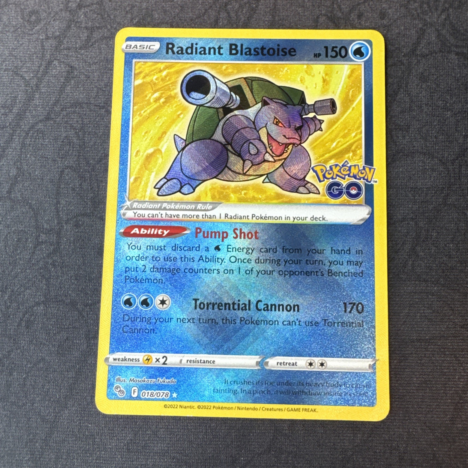 Radiant Blastoise 018/078 Pokémon GO Holo