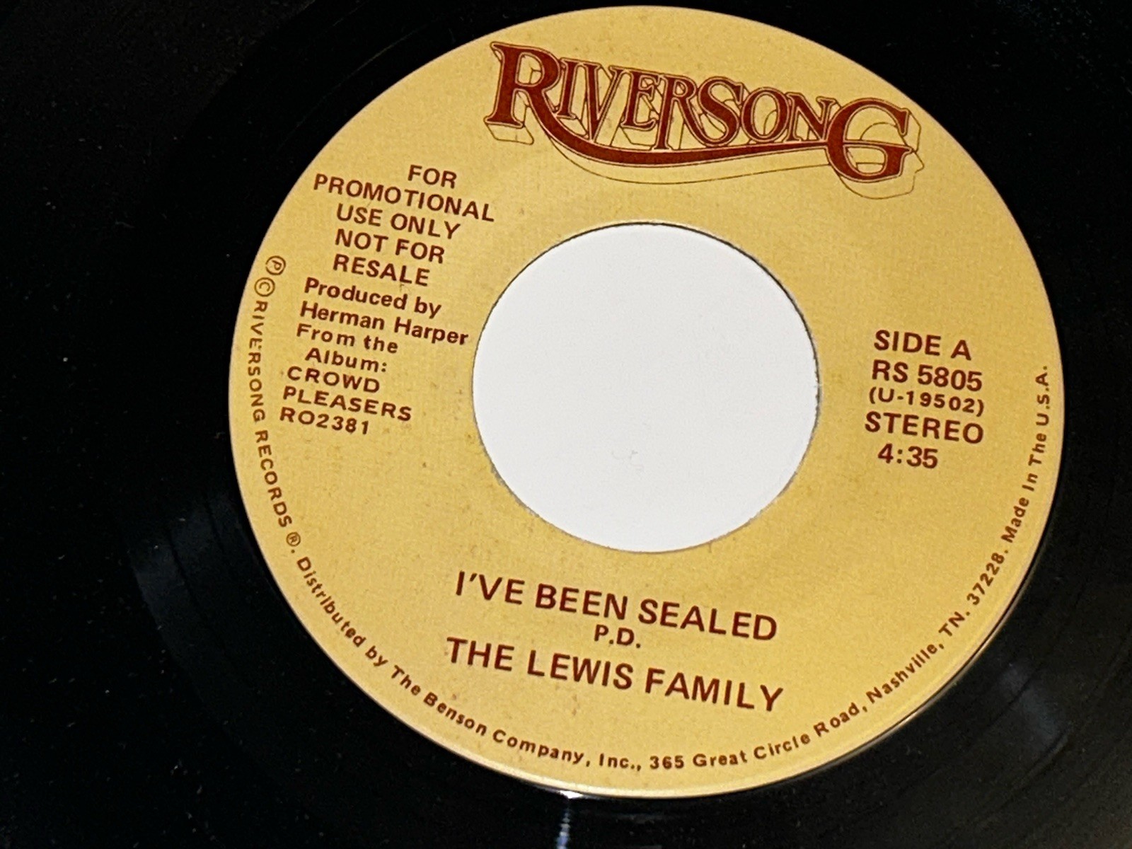 The Lewis Family I’ve Been Sealed 45 RPM Gospel Promo 23X22