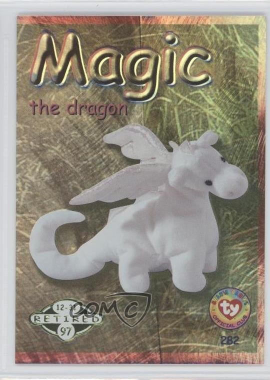 1999 Ty Beanie Babies Series 2 Retired Chase Green Magic the Dragon #282 2d6