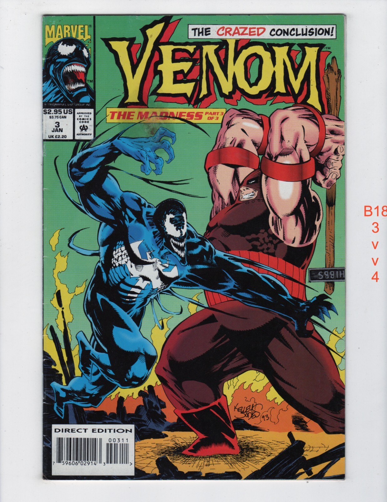 Venom La Follia #3 FN 1993 Marvel b1834