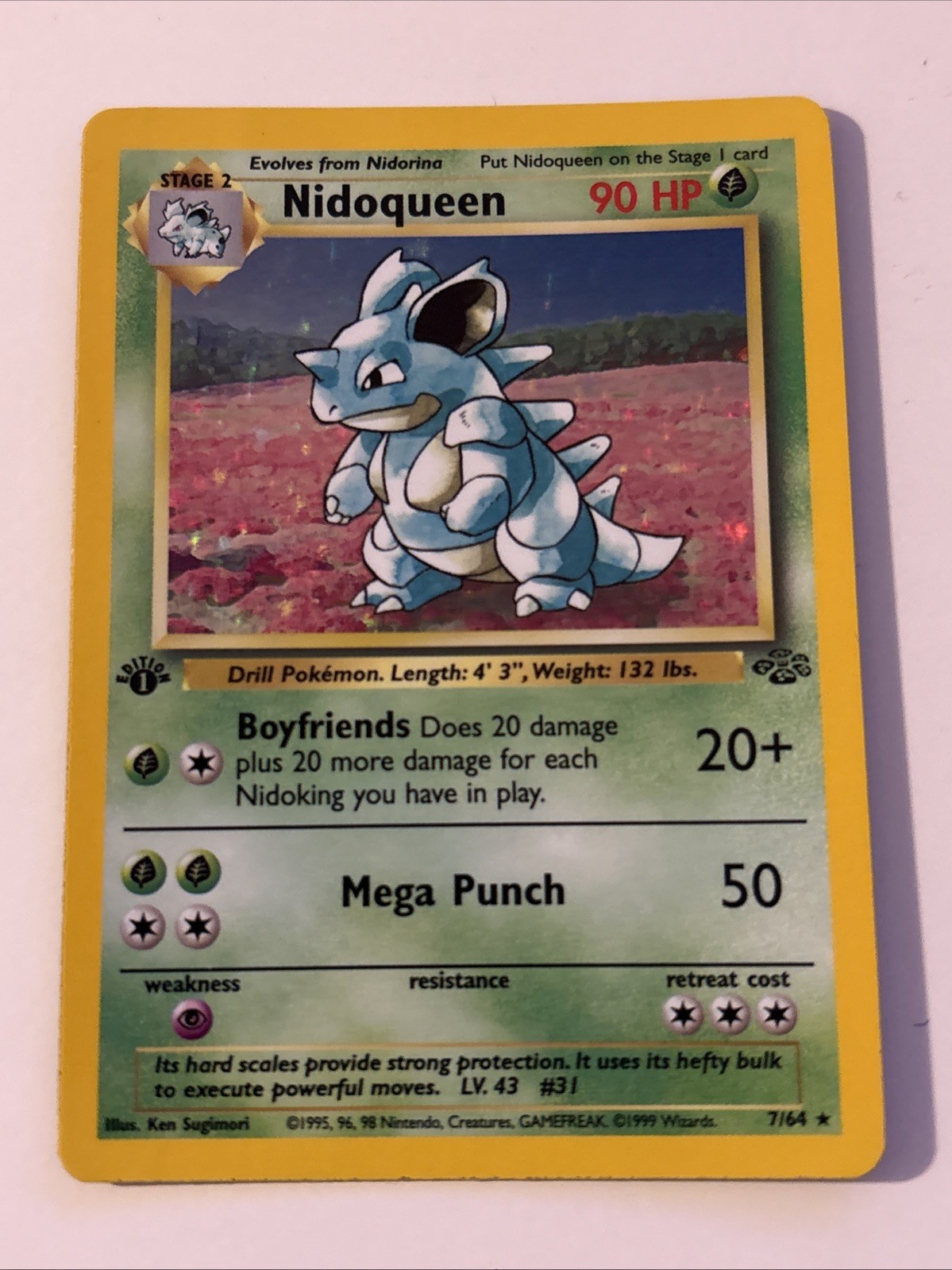 Nidoqueen 7/64 Holo 1st Edition Pokémon Card – Jungle Set