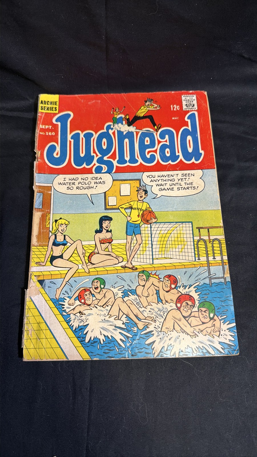 Jughead #160 Archie Comics 1968 pallanuoto Betty Veronica 12c vintage povera