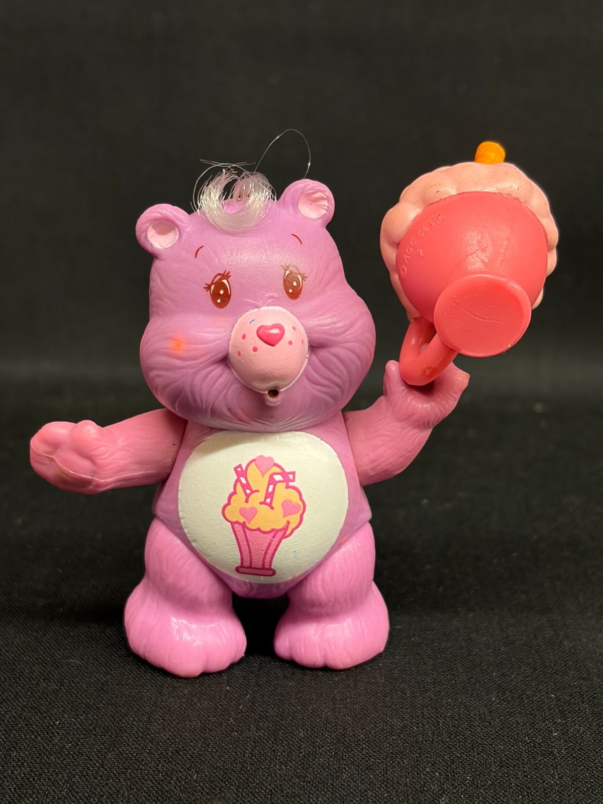 1980's Care Bears Share Bear w/milk shake accessory - 3.5" edition