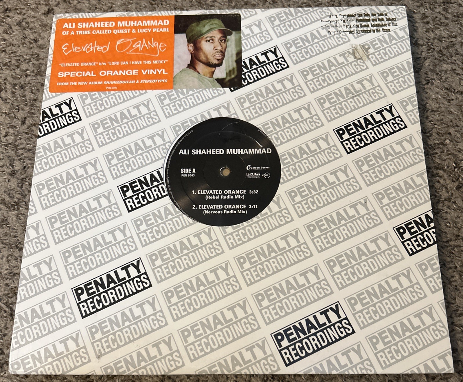 ALI SHAHEED MUHAMMAD Elevated Orange 12" Orange Vinyl EX A Tribe Called Quest
