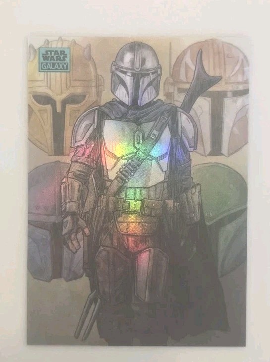 2024 Topps Star Wars Galaxy MANDALORIAN 33 La Via di Mand'alor Aqua Ref #/199