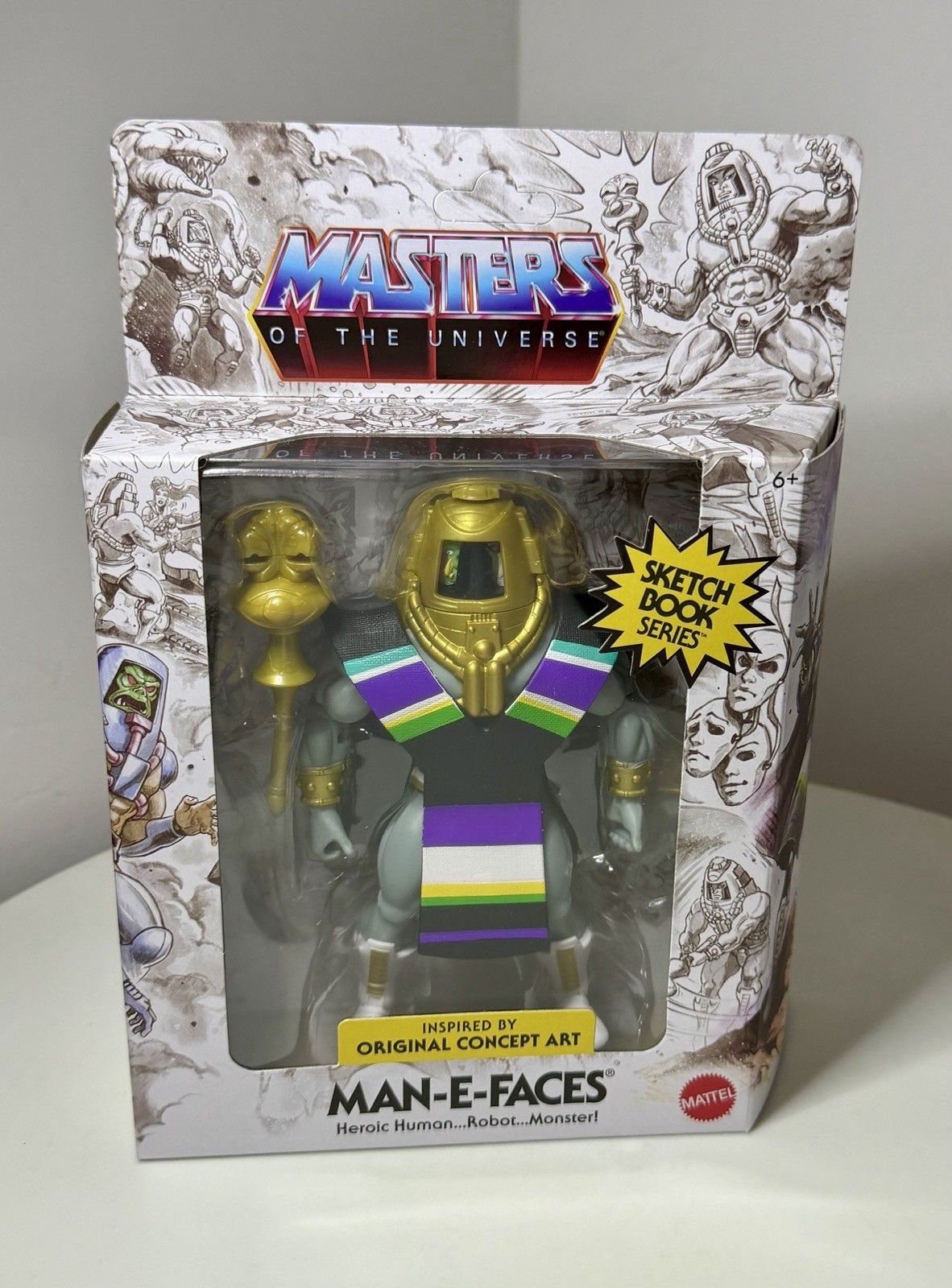 Modellino MOTU Origins Sketchbook Series MAN-E-FACES 5,5" non perforato nuovo