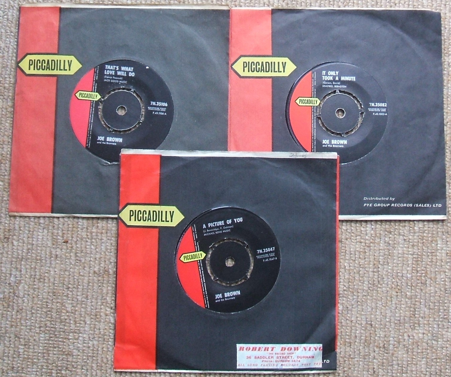 Job Lot x 3 Singles Joe Brown - 1962/63  Superb Excellent UK 45s