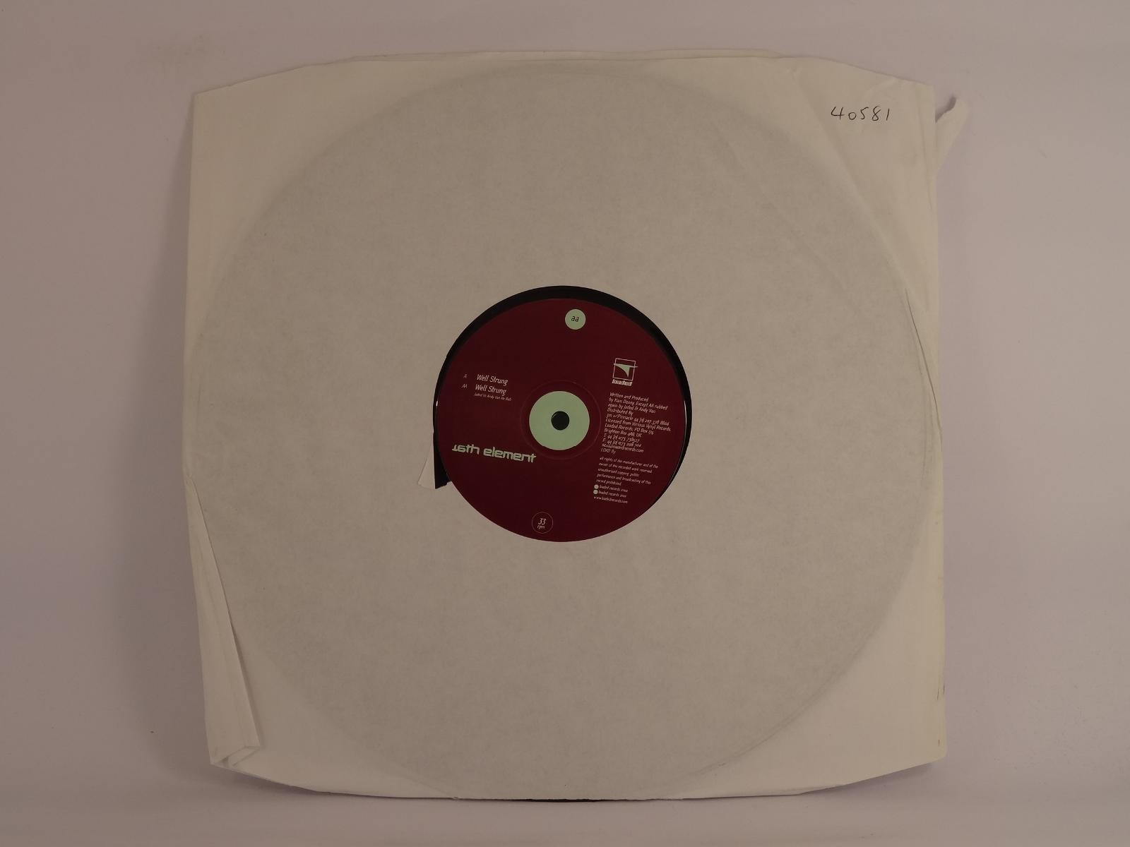 16TH ELEMENT WELL STRUNG (UK) (plain sleeve) (B) 2 Track 12" Single LOADED