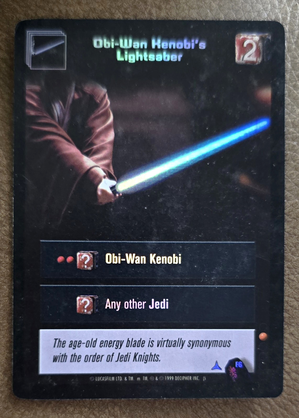 Decipher 1999 Star Wars Young Jedi CCG Obi-Wan Kenobi's spada laser F6