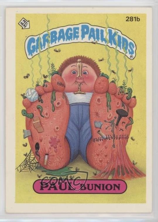 1987 Topps Garbage Pail Kids Series 7 PAUL Bunion (One Star Back) #281b f6p