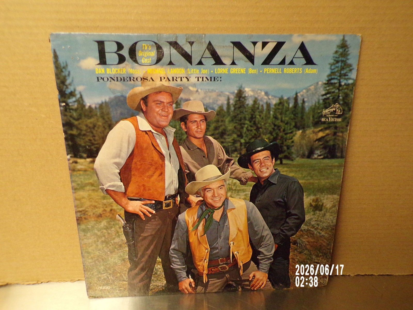 BONANZA   PONDEROSA PARTY TIME   TV SOUNDTRACK   STEREO   LORNE GREENE VG+