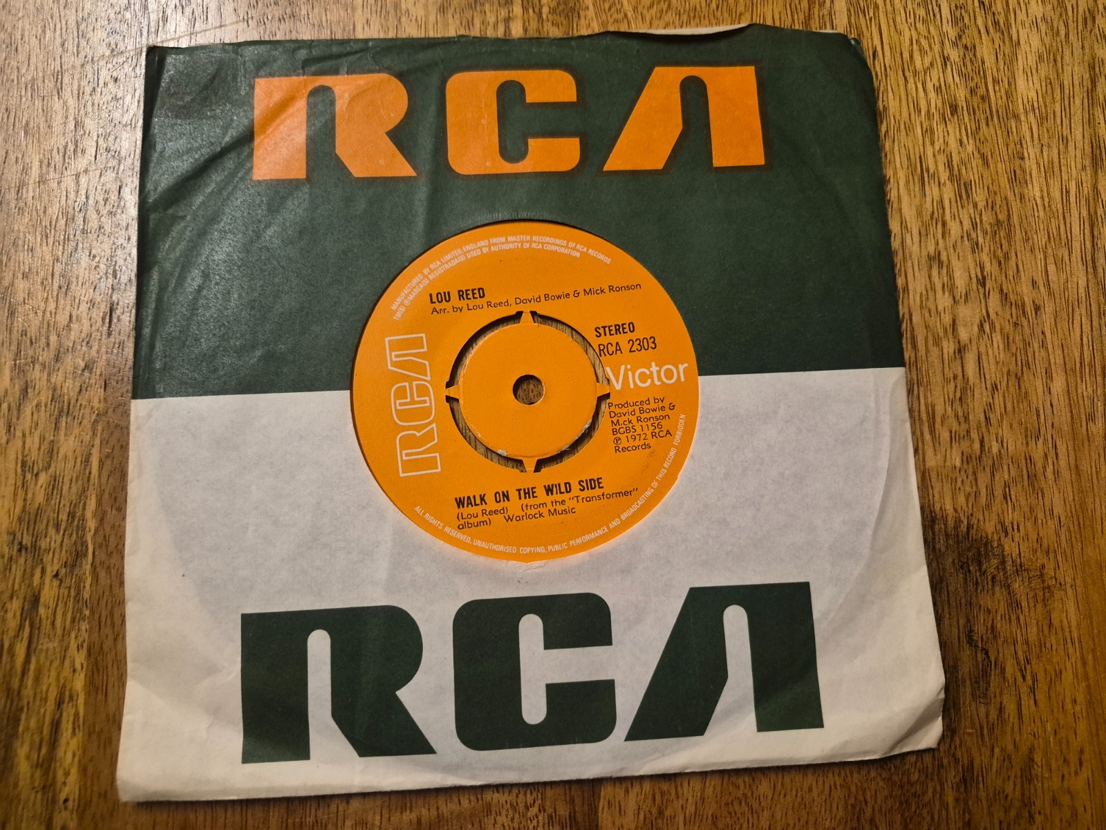 Lou Reed – Walk On The Wild Side 1972 RCA Victor – RCA 2303 Pop Rock 7”