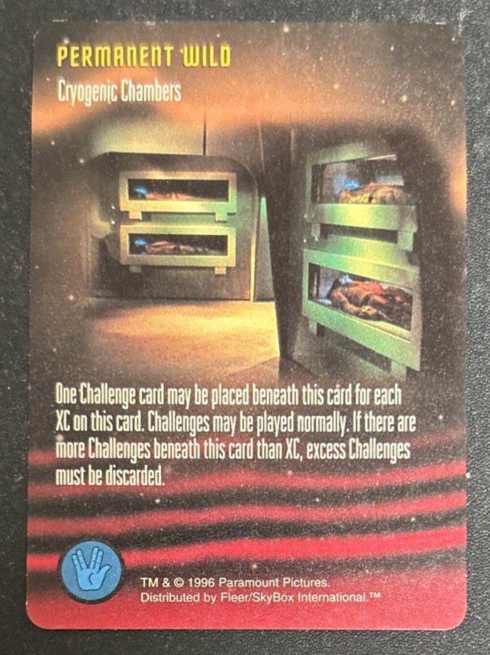 1996 Skybox Star Trek Game Permanent Wild “Cryogenic Chambers” Promo Card