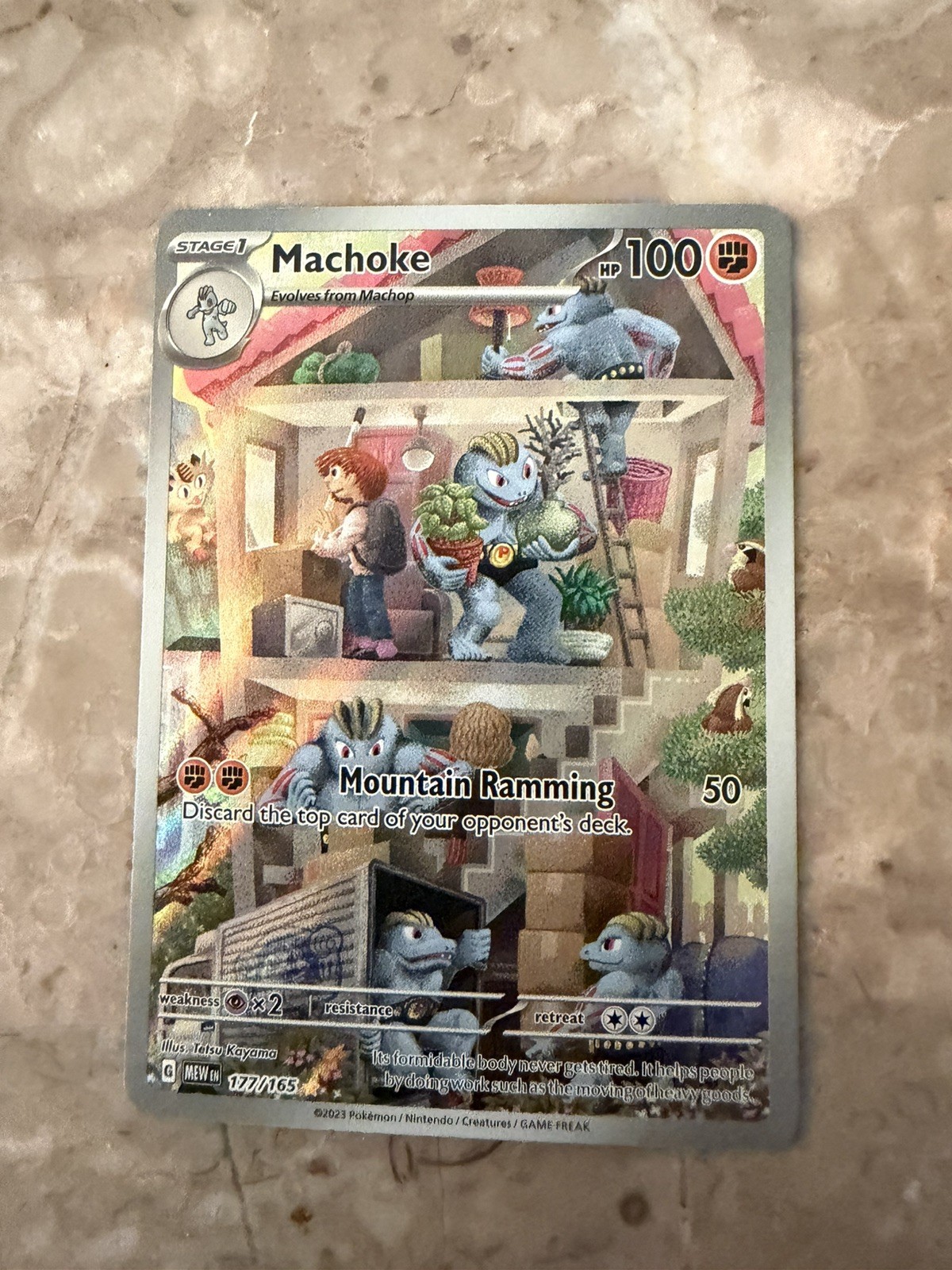 Pokemon Machoke 177/165 SV Scarlatto e Viola 151 Illustrazione Rara Holo Eng