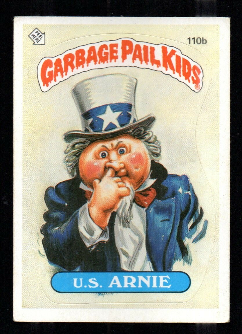 Adesivo U.S. ARNIE 1986 TOPPS GARBAGE PAIL KIDS GPK #110B VG-EX SENZA PIEGHE