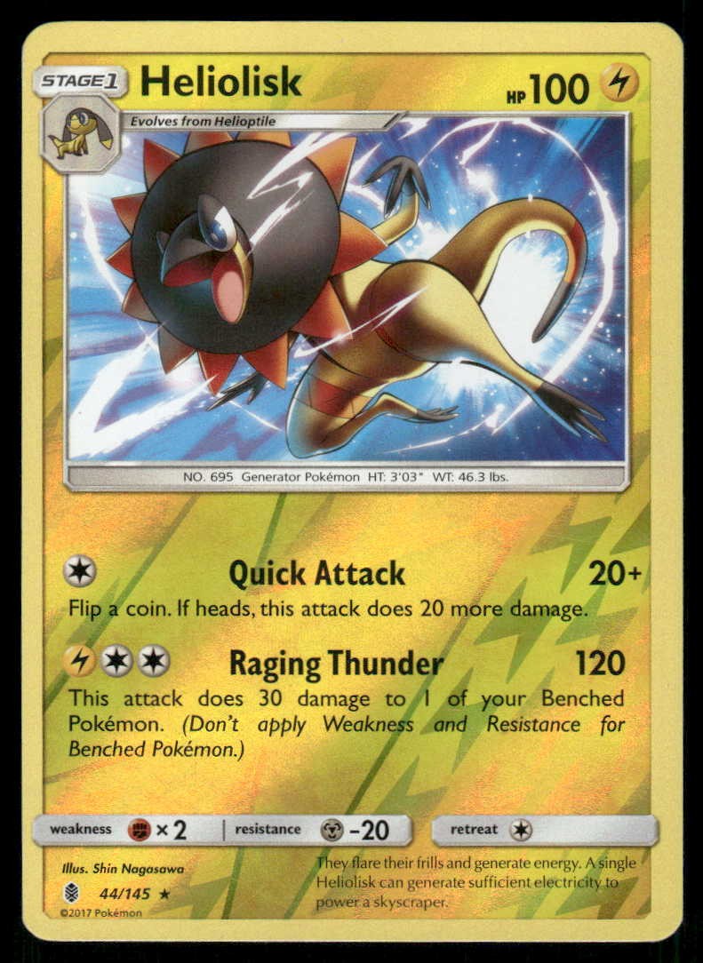 POKEMON HELIOLISK GUARDIANS RISING 44/145 REVERSE HOLO R LP
