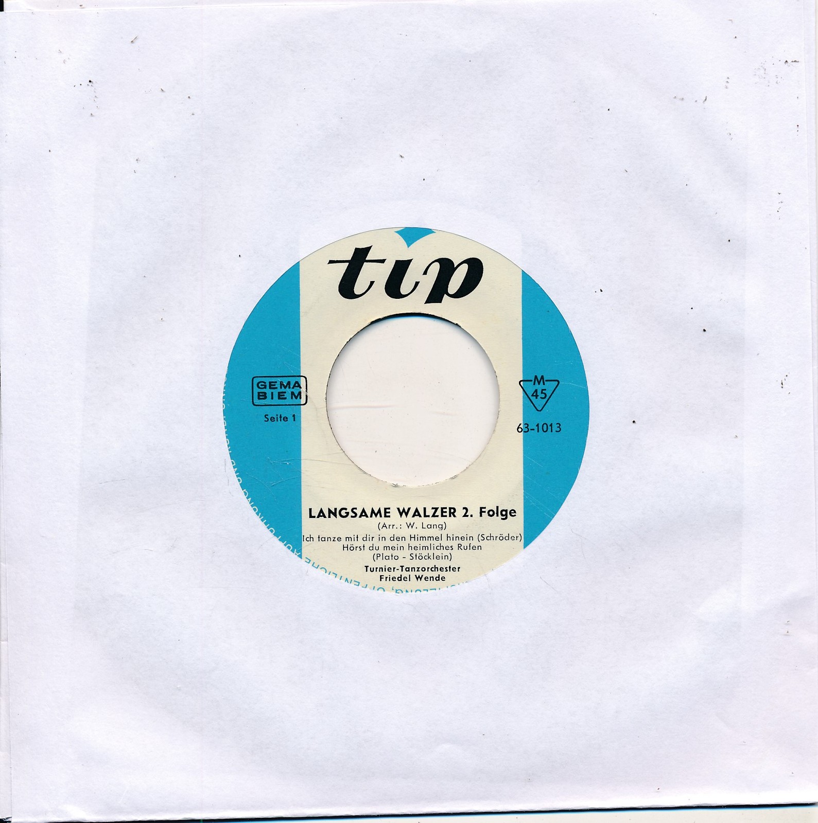 Langsamer Walzer 2. Folge - Friedel Wende - LC Single 7" Vinyl 232/02