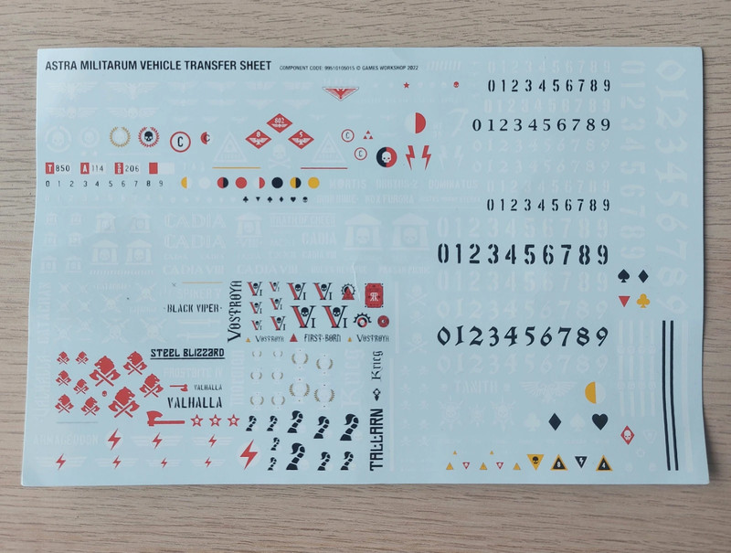 Astra militarum vehicle transfer sheet #2