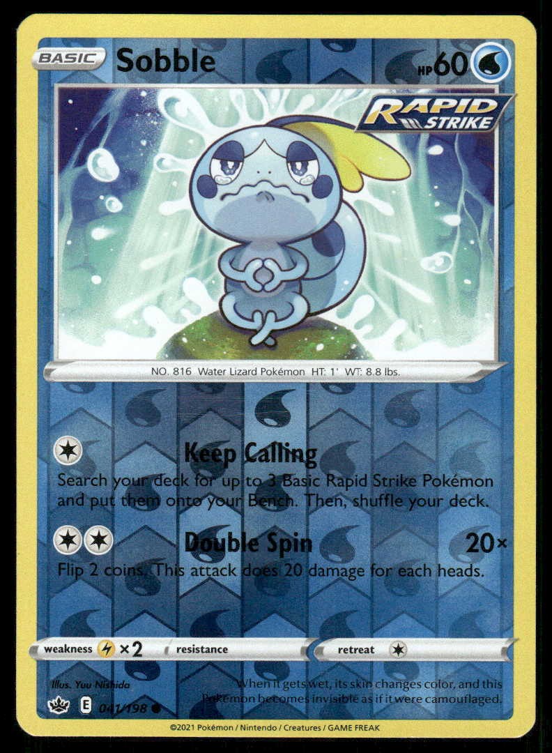POKEMON SOBBLE CHILLING REIGN 041/198 REVERSE HOLO C LP