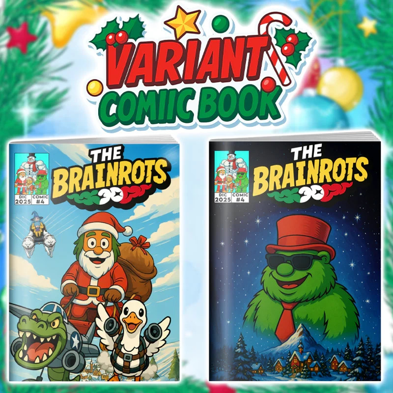 Set 2 Fumetti THE BRAINROTS Edizione Natale Cover AB Personaggi Italian Brainrot