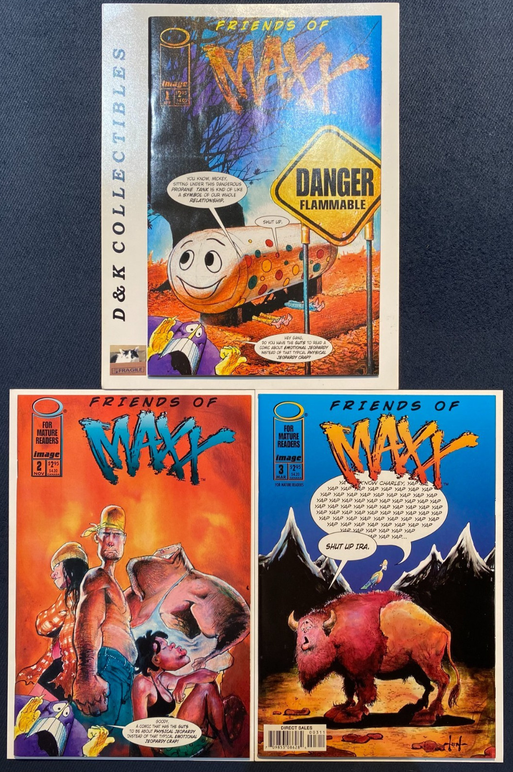 FRIENDS OF MAXX BY SAM KEITH NUMERI #1 2 3 NM9.4 IMAGE COMICS SET LOTTO MATURO dk