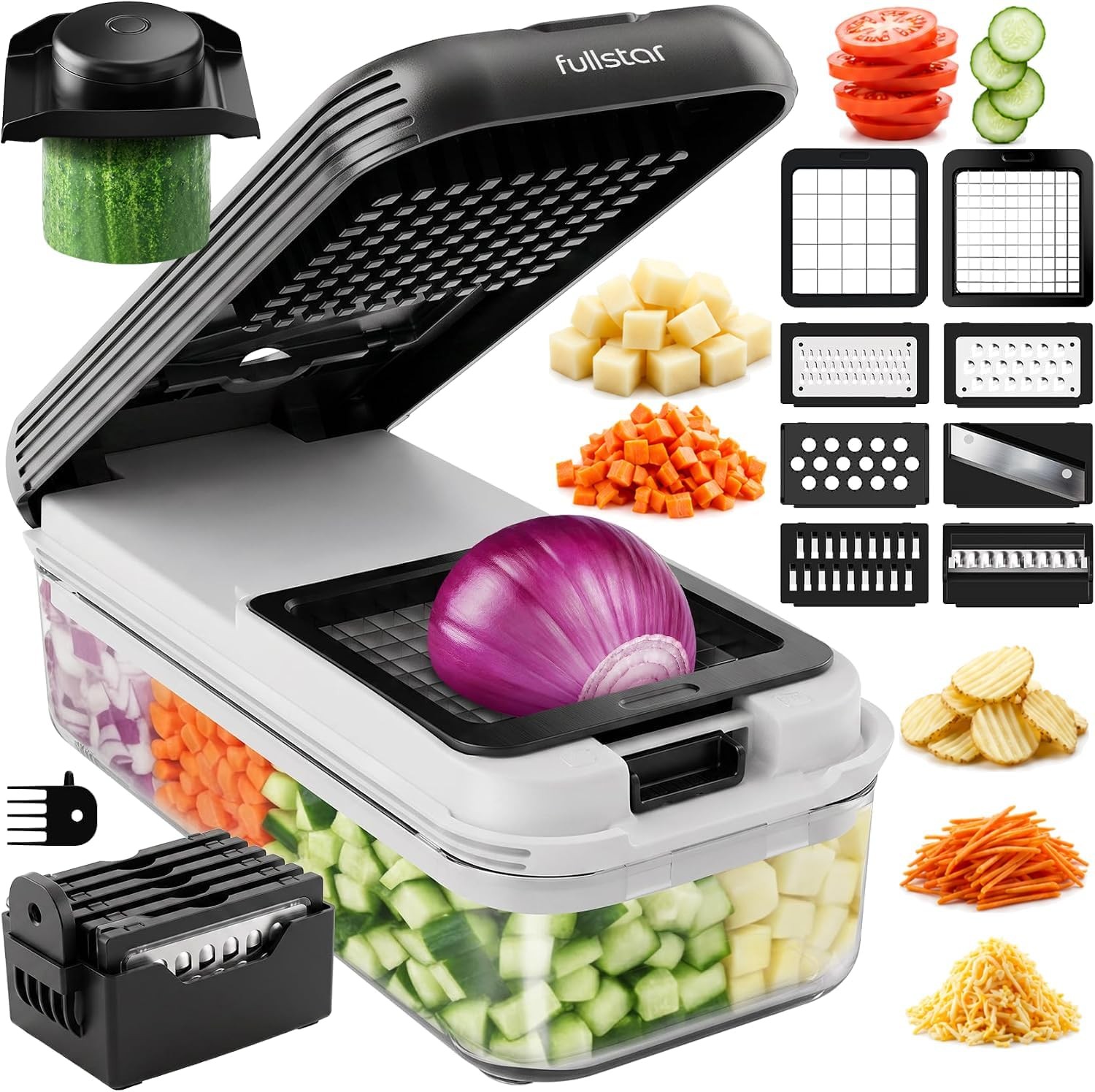 Essential Vegetable Chopper & Mandoline Slicer 8-in-1 Kitchen Tool