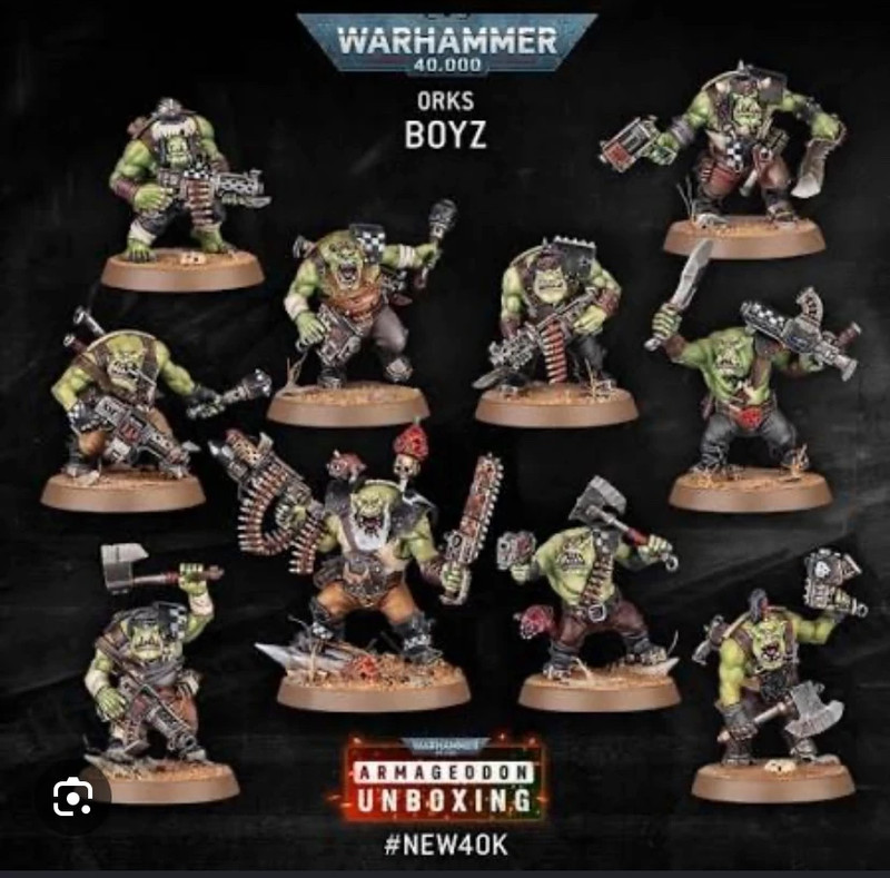 Vends nouveaux modèles : 20 orks + 10 gretchins
