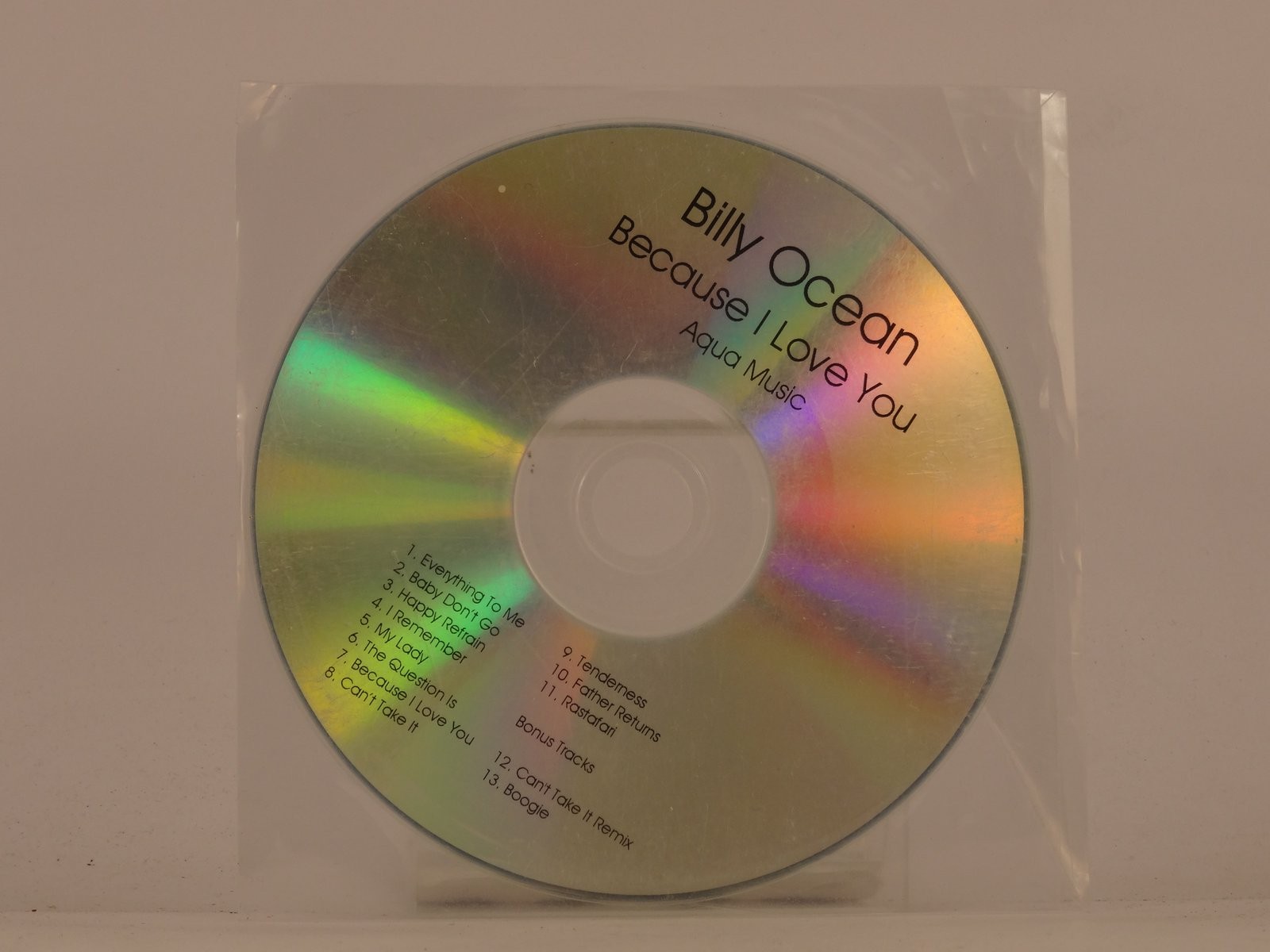 BILLY OCEAN BECAUSE I LOVE YOU (599) 13 Track Promo CD Album including Plastic S