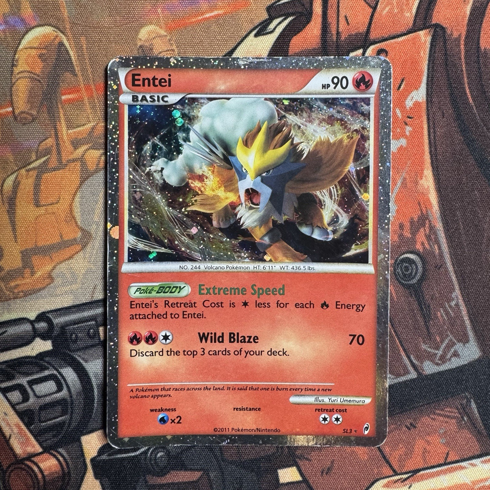 Pokémon TCG Entei Call of Legends SL3 Holo Shiny Holo Rare Damaged/ HP condition