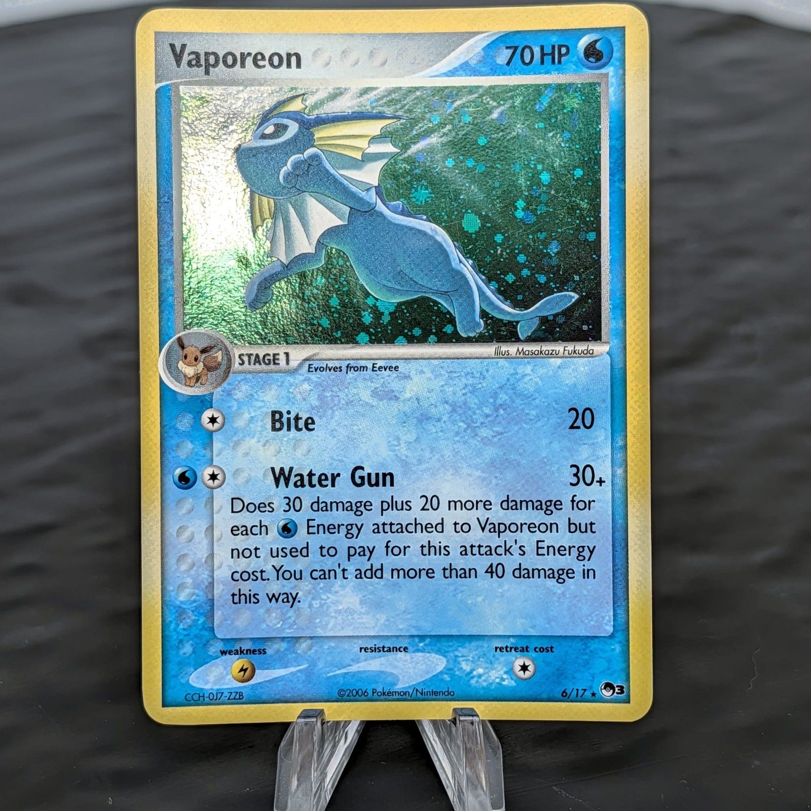 Pokemon Vaporeon 6/17 POP Serie 3 Holo Foil Promo 2006 Rara Carta TCG LP 💧