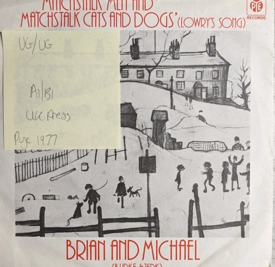 Brian and Michael Matchstalk Men Vinyl Record 7" VG/VG 7N 46035 1977