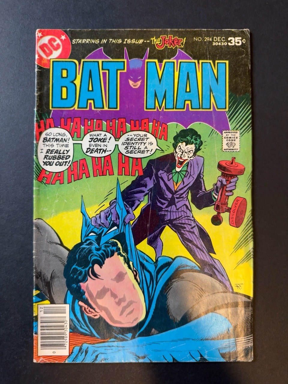 Batman #294 1977 DC Edicola Jim Aparo David V. Reed Tatjana Legno 4,5